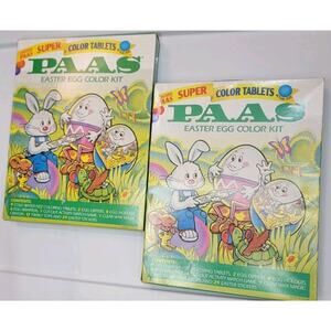 PAAS EASTER EGG COLOR KIT Super Color Tablets USA Kitsch 2000 Vtg